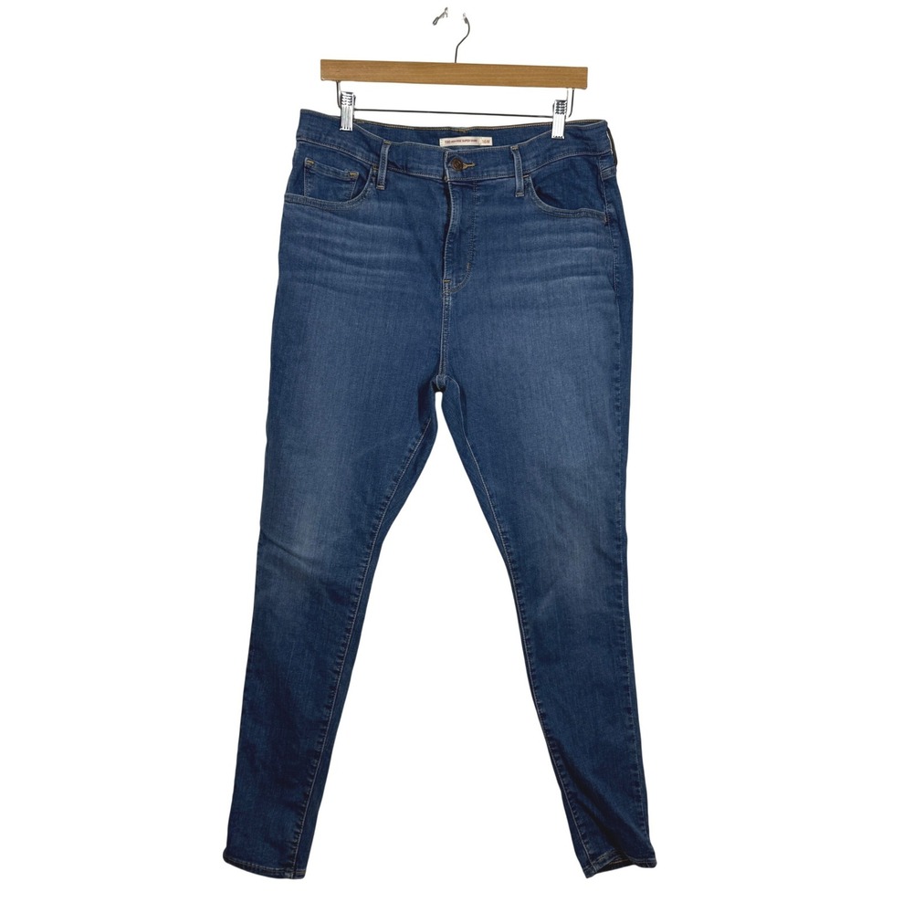 Levis 720 High Rise Super Skinny Jeans Womens 16W Medium Wash Blue Denim